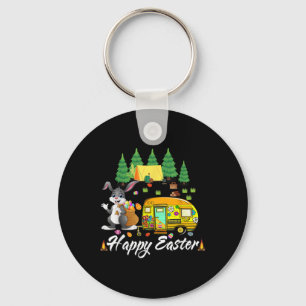Easter Camping Cute Bunny Eggs Happy Easter Day  Key Ring