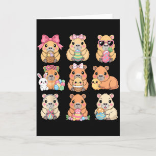 Easter Capybaras Funny Egg Hunting Cute Capybara K Card
