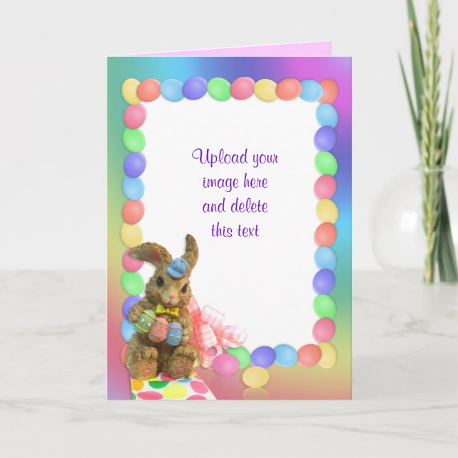 Easter Card bunny rainbow Photo  frame (Front)