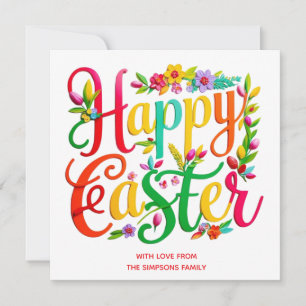 Easter CarD Colourful spring  personalised Card