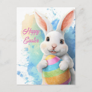 Easter Card cute Easter Bunny with Easter Egg