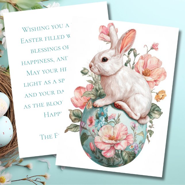 Easter Card cute Easter Bunny with Easter Egg (Creator Uploaded)