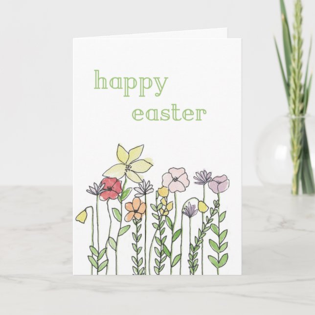 Easter card - flower illustration (Front)