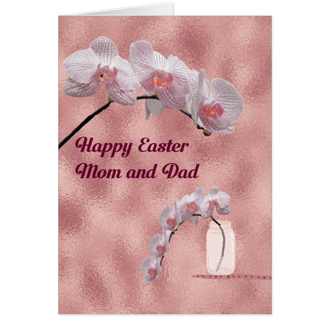 Easter Card for Mum & Dad Orchid Design (Front)