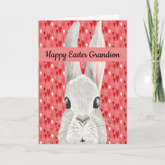 Easter Card for Your Grandson with Bunny (Front)