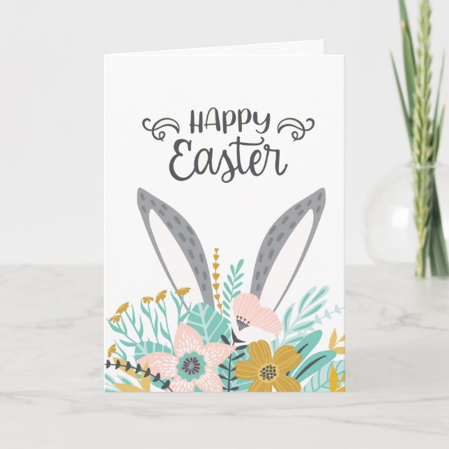 Easter Card - Happy Easter Bunny Ears (Front)