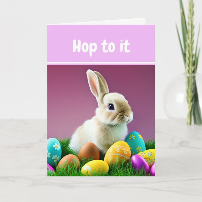 Easter Card-Hop To It Holiday Card (Front)