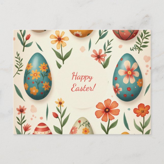 Easter card in soft pastel colours (Front)