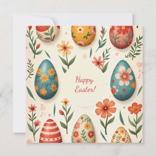 Easter card in soft pastel colours (Front)