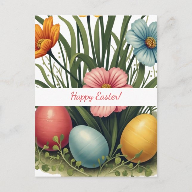 Easter card in soft pastel colours (Front)