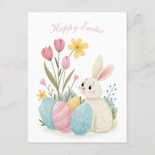 Easter card Rabbit and egg Illustration