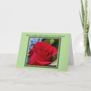 Easter Card, Red Rose Blossom, Deuteronomy Verse Holiday Card