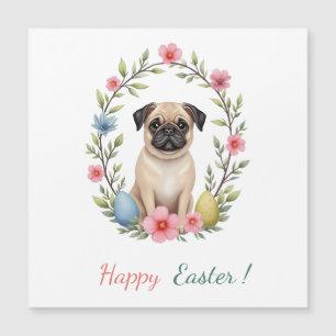 Easter card with a picture of a pug