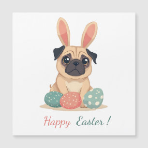 Easter card with a picture of a pug