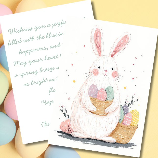 Easter Card with Flowers and Easter Bunny (Creator Uploaded)