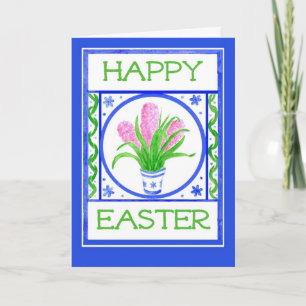 Easter Card with Pink Hyacinths
