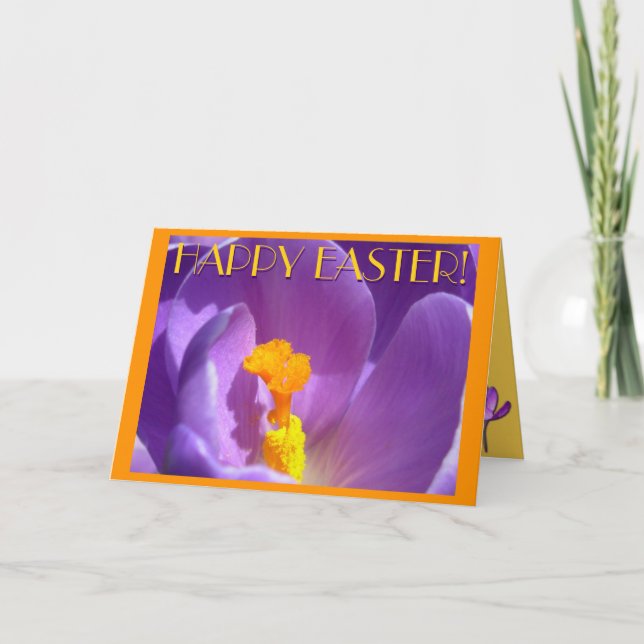 Easter Cards Blue Flowers Custom Greeting Card (Front)