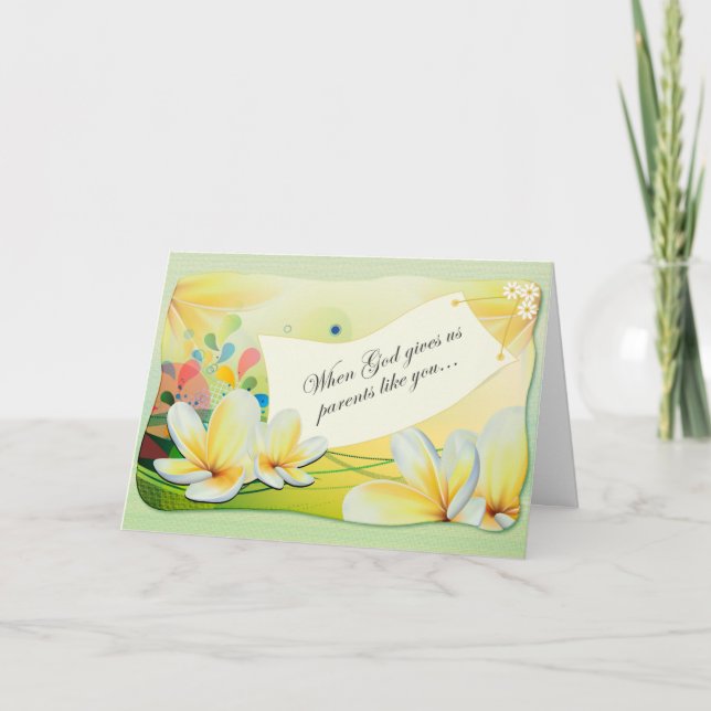 Easter Cards: When God gives us parents like you Holiday Card (Front)