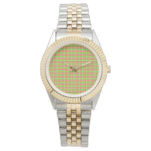 Easter Carrot Colours Plaid Pattern Watch