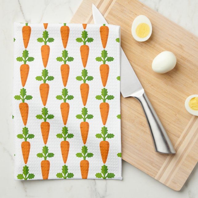  Easter Carrot Pattern Seasonal Decor   Tea Towel (Quarter Fold)