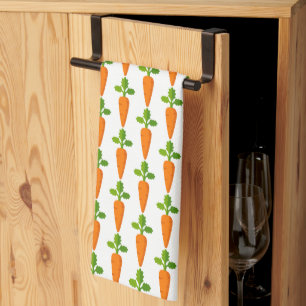 Easter Carrot Pattern Seasonal Decor Tea Towel