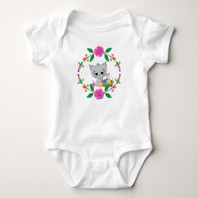 Easter Cat baby bodysuit (Front)