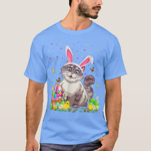 Easter Cat Bunny Egg Hunting Cat Easter Sunday  37 T-Shirt