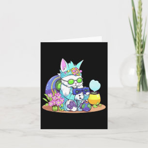 Easter Cat Bunny Funny Gamer Video Game Boys Girls Card