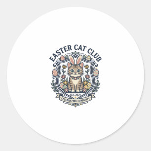 Easter Cat Cat Graphic Tee Art - Easter Cat Club_1 Classic Round Sticker