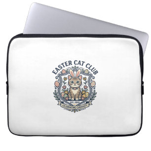Easter Cat Cat Graphic Tee Art - Easter Cat Club_1 Laptop Sleeve
