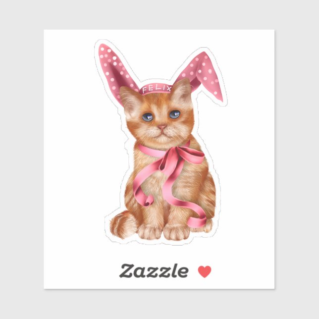 Easter Cat Sticker (Sheet)