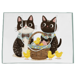 Easter Cats Easter Basket Baby Chicks Large Gift Bag