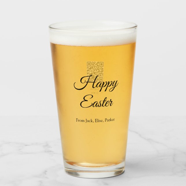 easter celebration add QR photo happy easter Glass (Front Filled)
