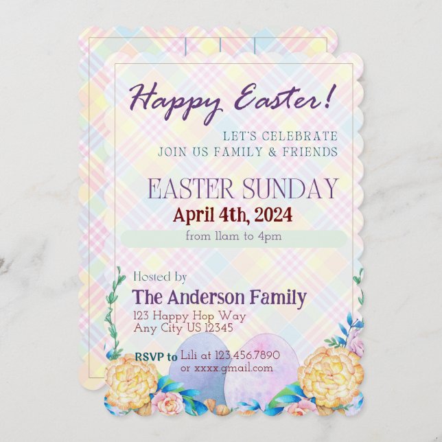 Easter Celebration Invitation (Front/Back)