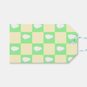Easter Chequerboard Pattern with White Chick Motif Gift Tags