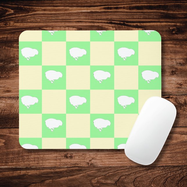 Easter Chequerboard Pattern with White Chick Motif Mouse Pad (Creator Uploaded)