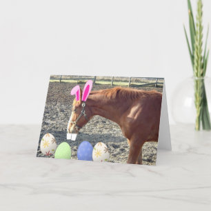 Easter Chestnut Horse Holiday Card