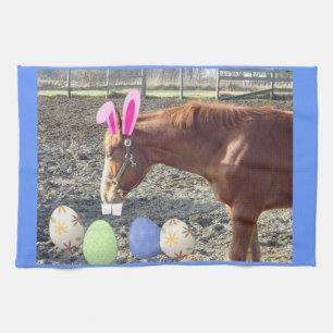 Easter Chestnut Horse Tea Towel