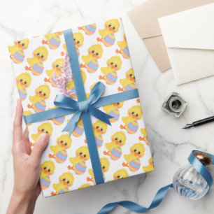 Easter chick and egg wrapping paper