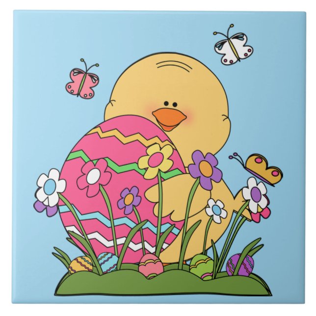 Easter Chick Ceramic Tile (Front)