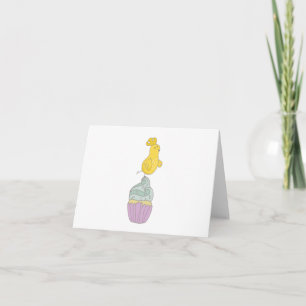 Easter Chick, Chicken on Cupcake BLANK  Card