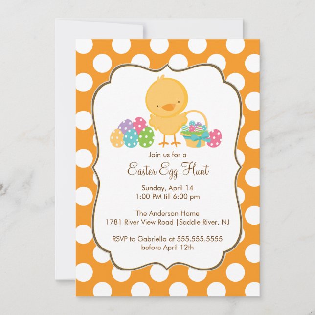 Easter Chick Egg Hunt Easter Party Invitation (Front)