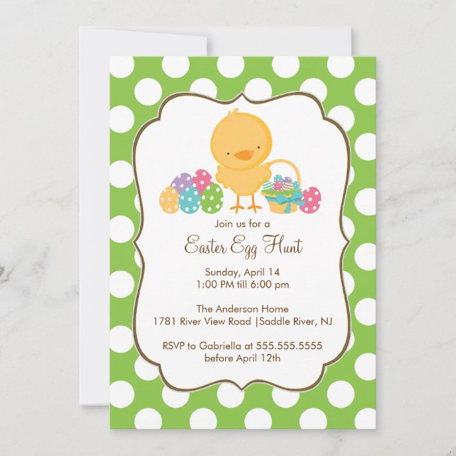 Easter Chick Egg Hunt Easter Party Invitation (Front)