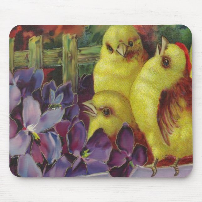 Easter Chick Greetings Mouse Pad (Front)