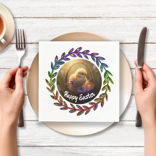 Easter Chick In An Egg Basket  Napkin