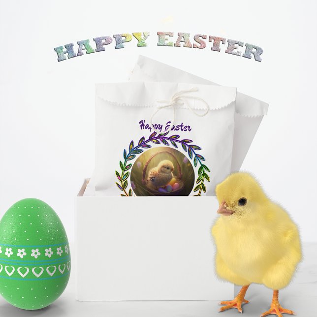 Easter Chick In An Egg Basket Personalised Favour Bags (Creator Uploaded)