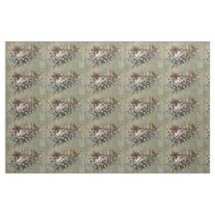 Easter Chick Nest Coloured Egg Forget-Me-Nots Fabric