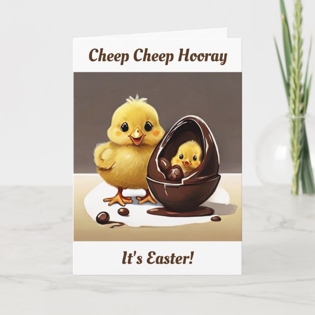 Easter Chicken and Chick Card (Front)