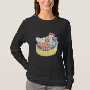 Easter Chicken Bunny Ears Eggs Basket Farm Animal T-Shirt