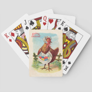 Easter Chicken Farm Cute Antique Eggs Playing Cards